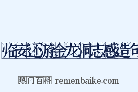 临安还游金龙洞志感造句是什么意思的图片
